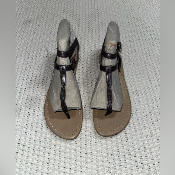 UGG Australia graphite leather "Aubray" braided front ankle strap sandals W 9‎ - Picture 2 of 9